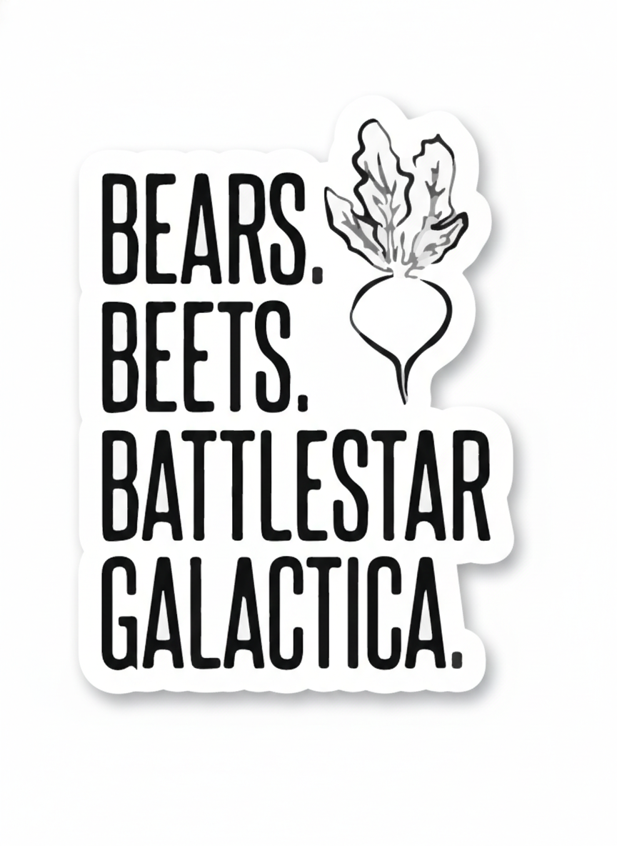 Bears. Beets. Battlestar Galactica.